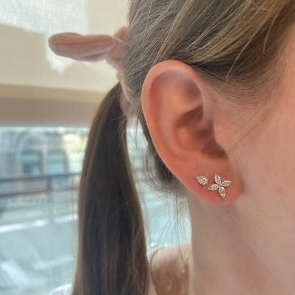 Marquise Diamond Cluster Earrings