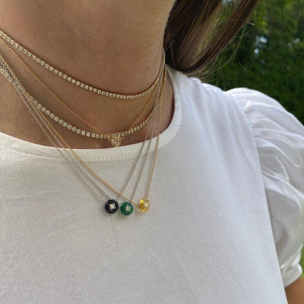 Gemstone Donut Necklace