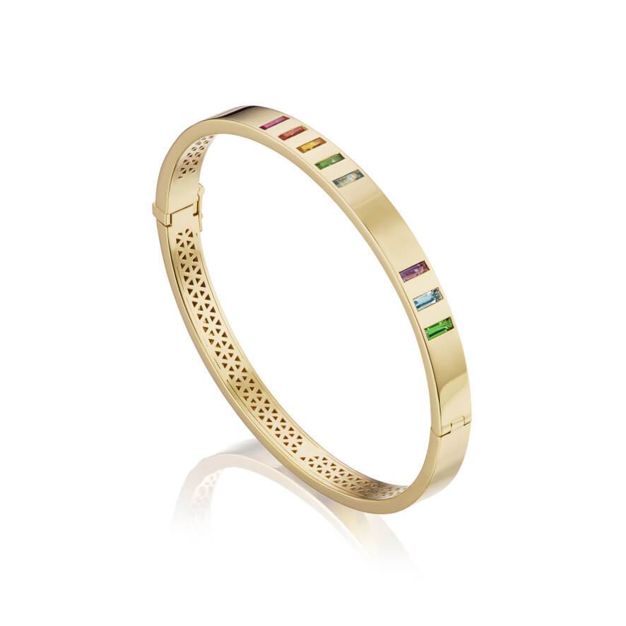 Rainbow Baguette Bangle