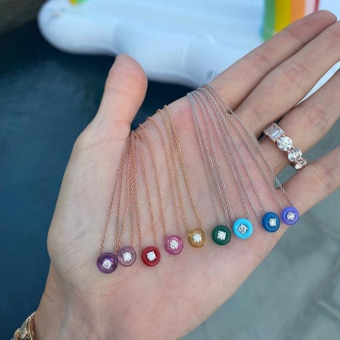 Gemstone Donut Necklace