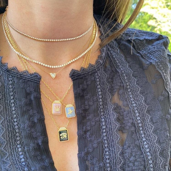 Gemstone & Symbol Signet Necklace