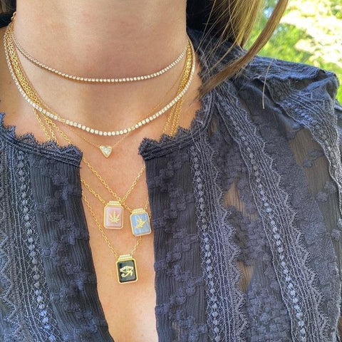 Gemstone & Symbol Signet Necklace
