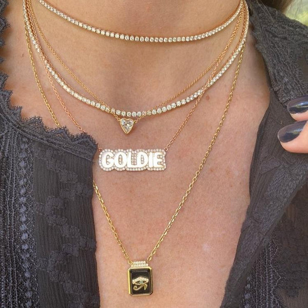 Gemstone & Symbol Signet Necklace