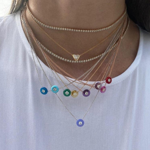 Gemstone Donut Necklace