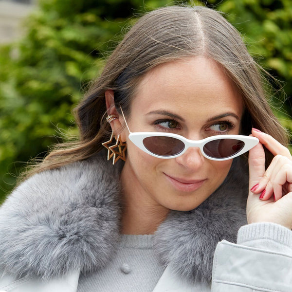 Gold and Diamond Star Earrings