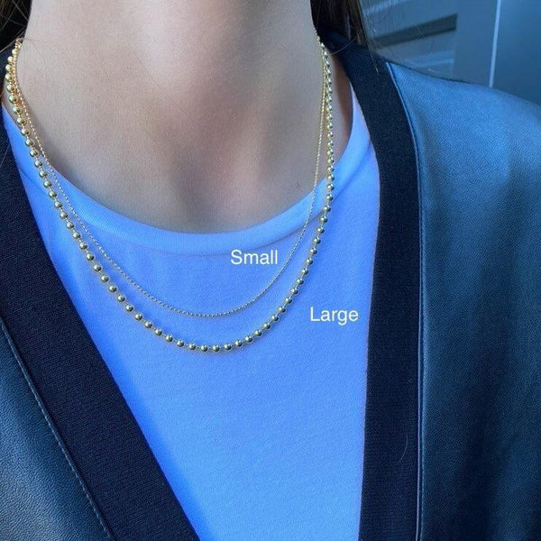 Large Gold Bead Chain Necklace