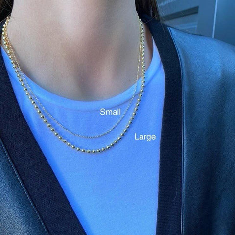 Large Gold Bead Chain Necklace