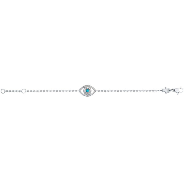 Mini Diamond and Turquoise Eye Bracelet