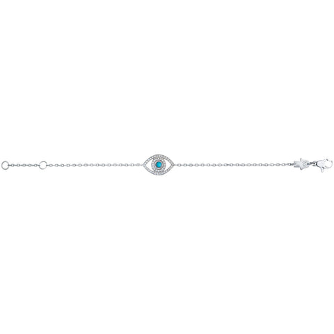 Mini Diamond and Turquoise Eye Bracelet