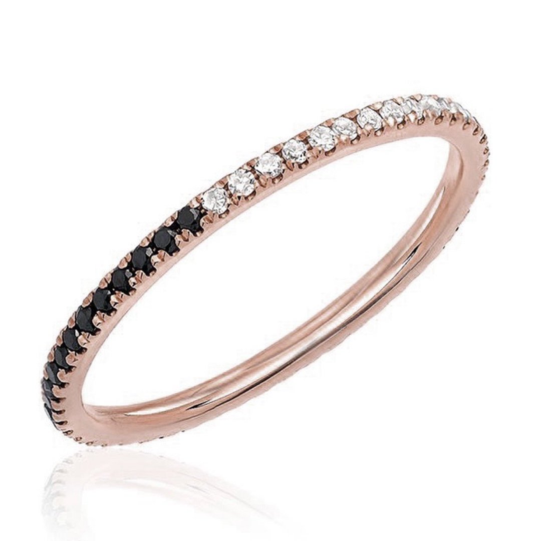 IN STOCK - Black and White Diamond Eternity Band