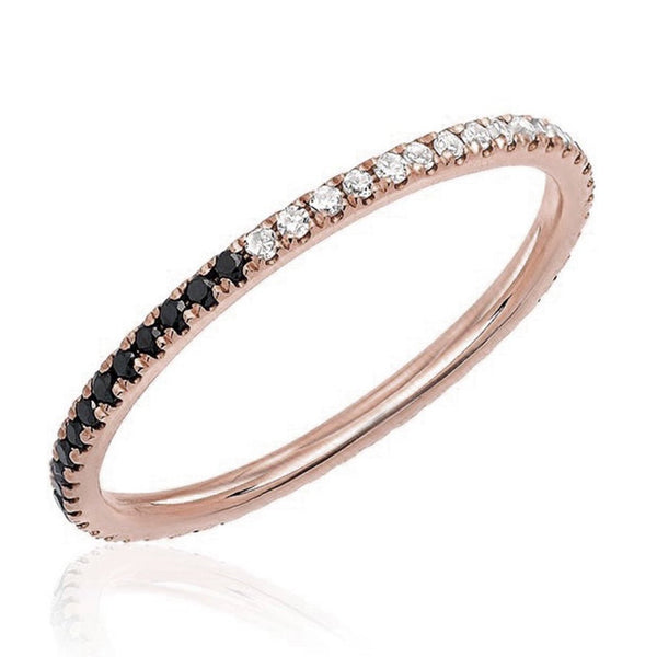 IN STOCK - Black and White Diamond Eternity Band