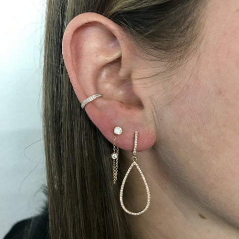 Pave Pear Shaped Earrings
