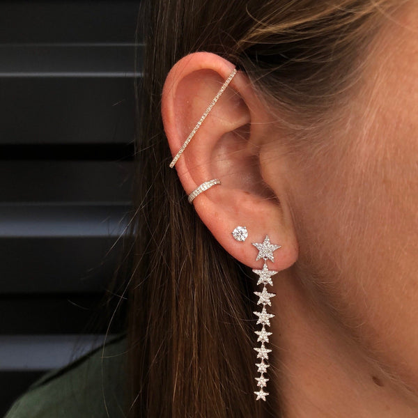 Diamond Star Drop Earrings