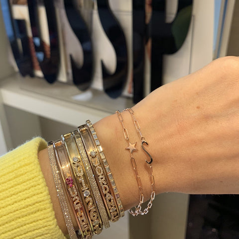 Box Chain Initial Bracelet