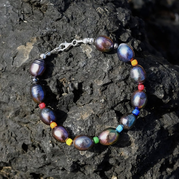 Black Baroque Pearl Bracelet