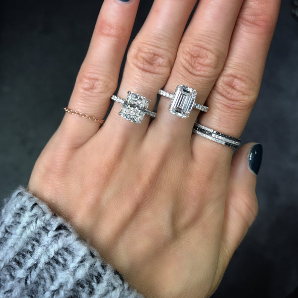 IN STOCK - Black and White Diamond Eternity Band