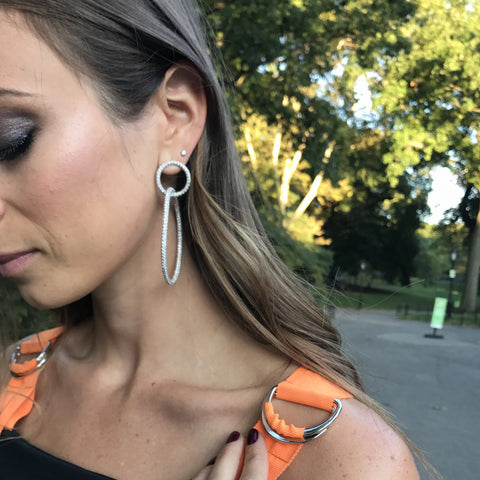 Double Pave Loop Earrings