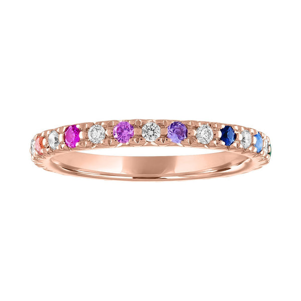 Alternating Diamond and Rainbow Eternity Band