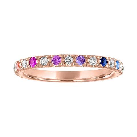 Alternating Diamond and Rainbow Eternity Band