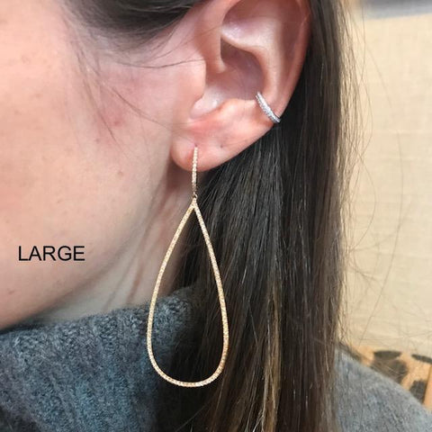 Pave Pear Shaped Earrings