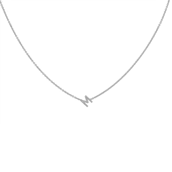 Mini Pave Letter Necklace