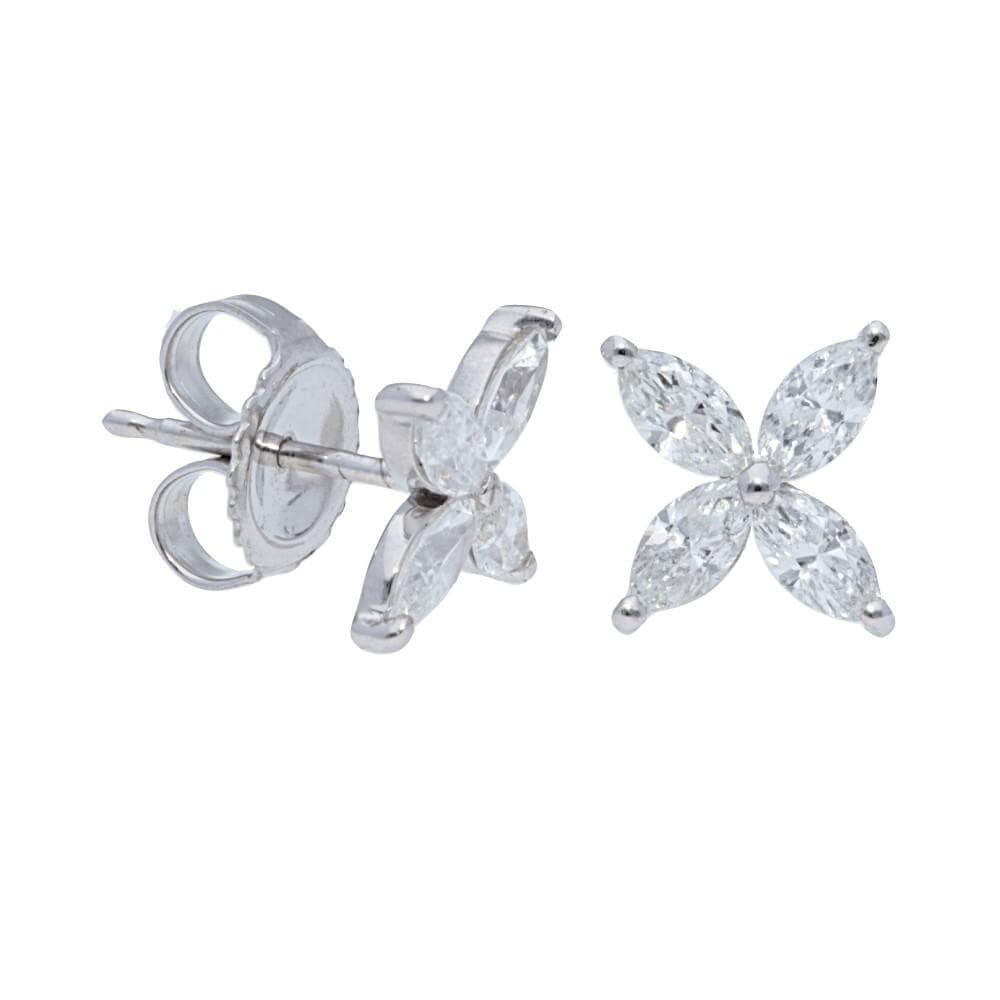 Marquise Diamond Cluster Earrings