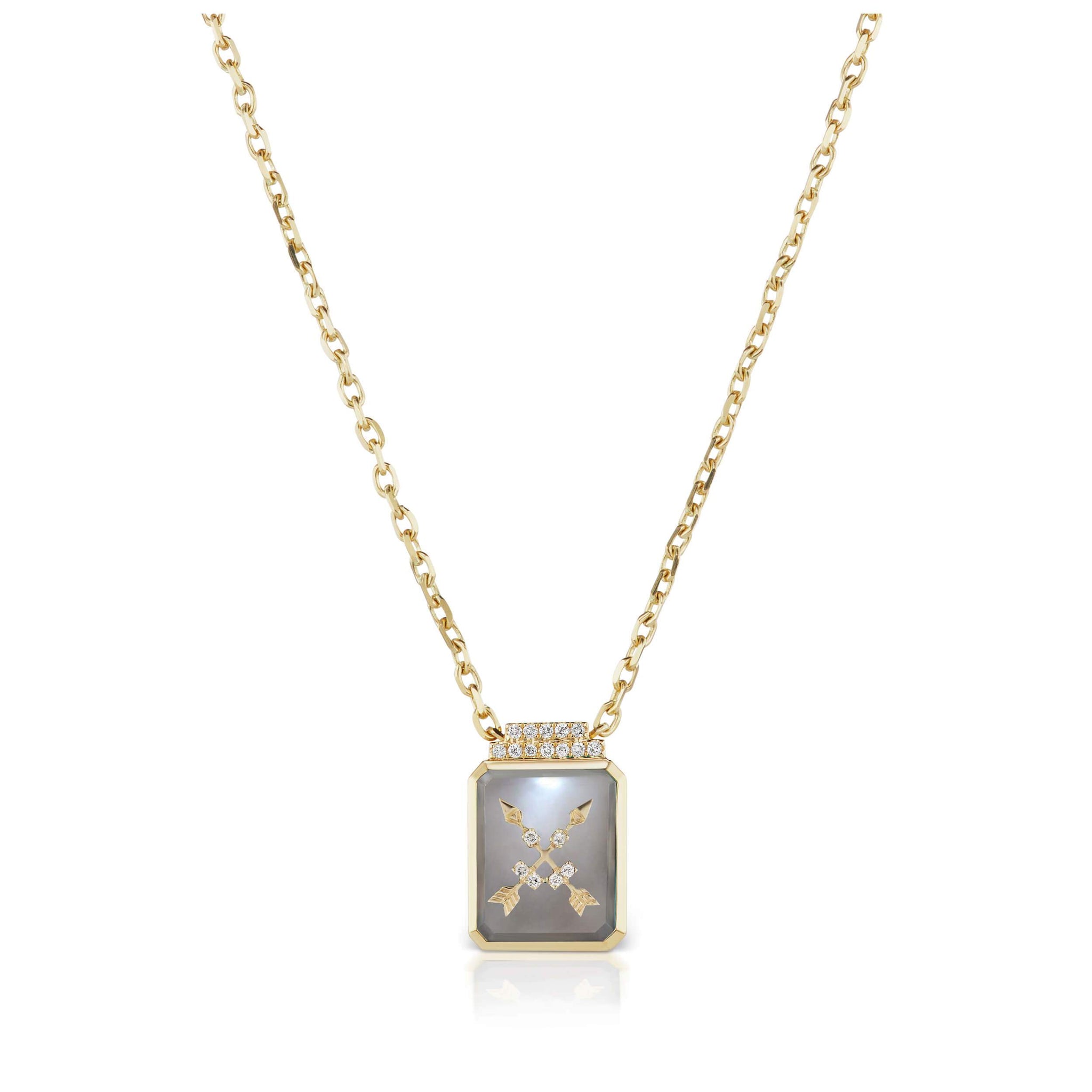 Gemstone & Symbol Signet Necklace