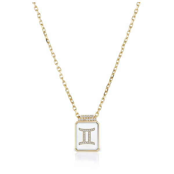Gemstone & Symbol Signet Necklace
