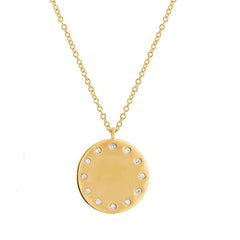 Link to the Disc Pendant with Diamond Outline Product