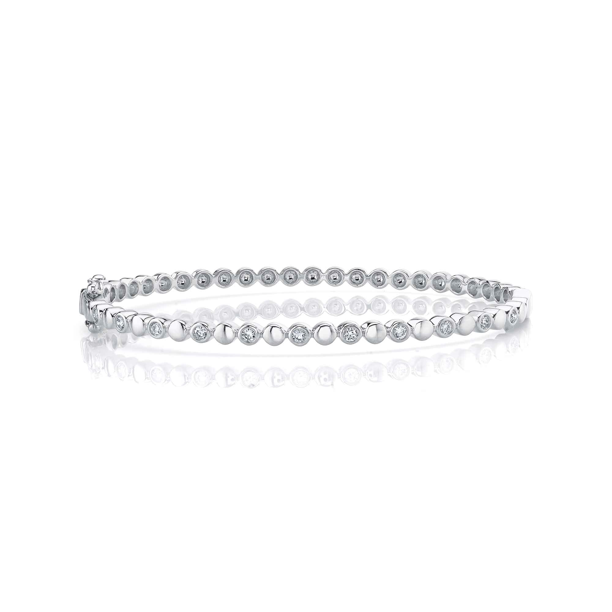 Gold and Bezel Bangle in White Gold