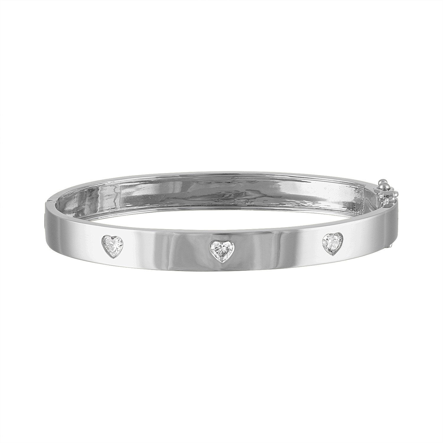 Triple Diamond Heart Bangle