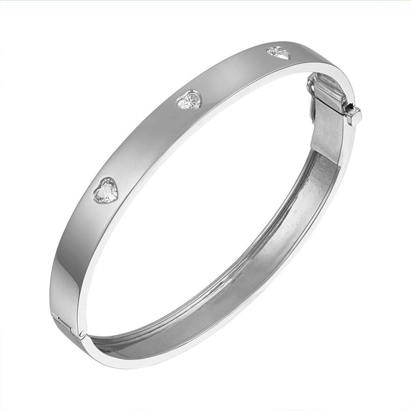 Triple Diamond Heart Bangle