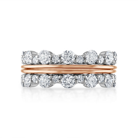 Scalloped Diamond Stack Rings