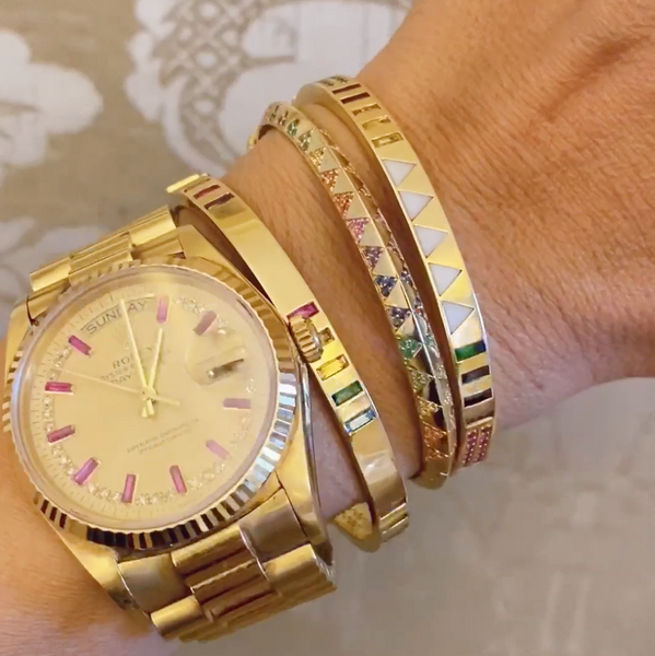 Rainbow Baguette Bangle