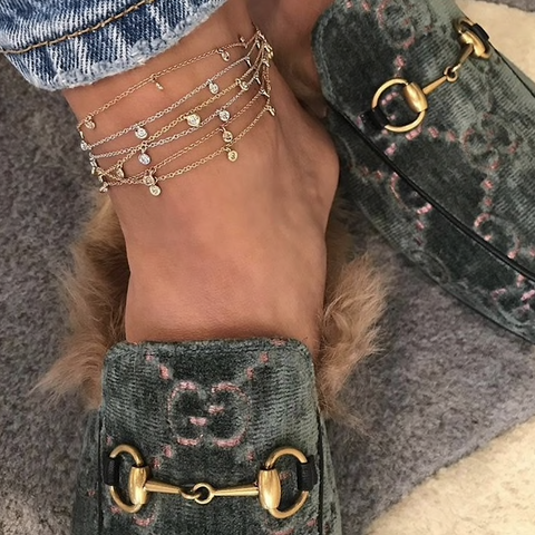 Dangling Bezel Anklet