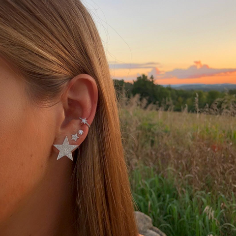 Large Pave Star Studs