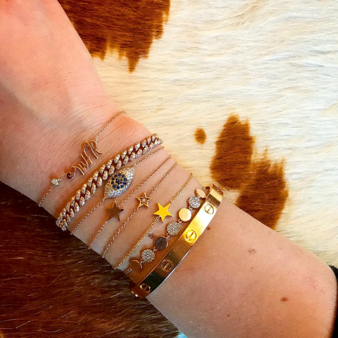 Star Bracelet with Single Diamond