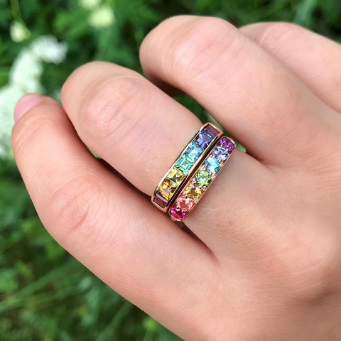 Square Cirque Rainbow Ring