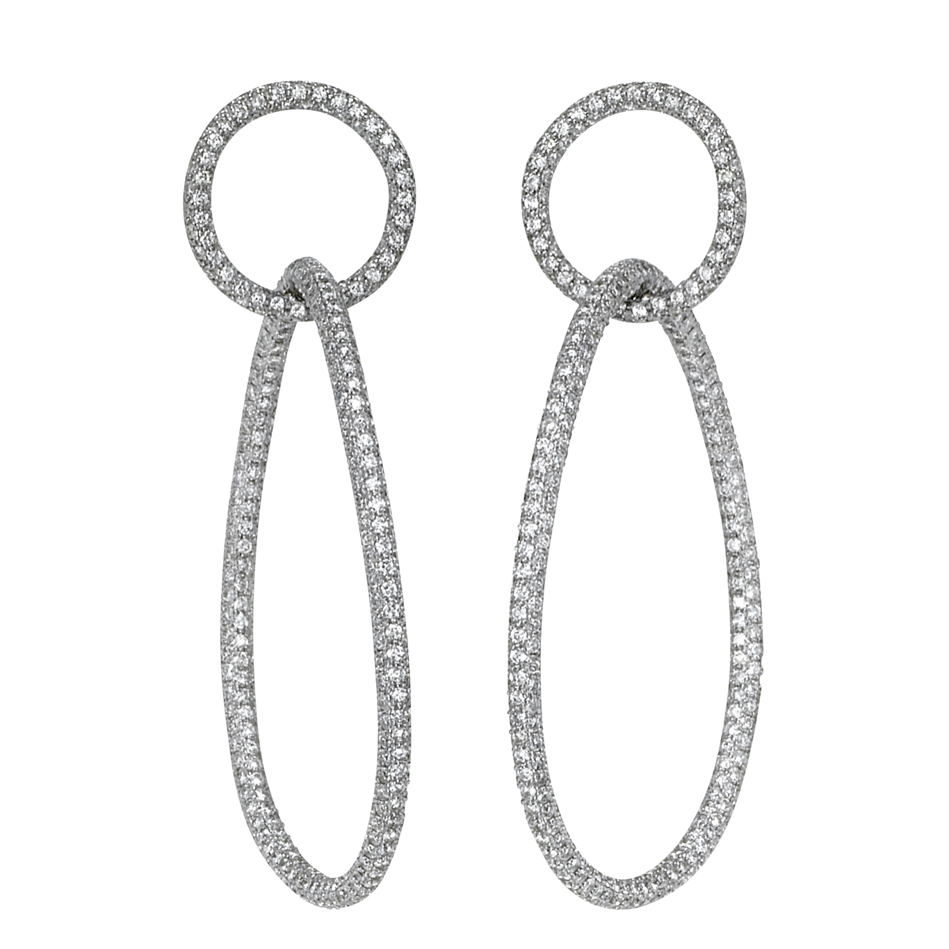 Double Pave Loop Earrings