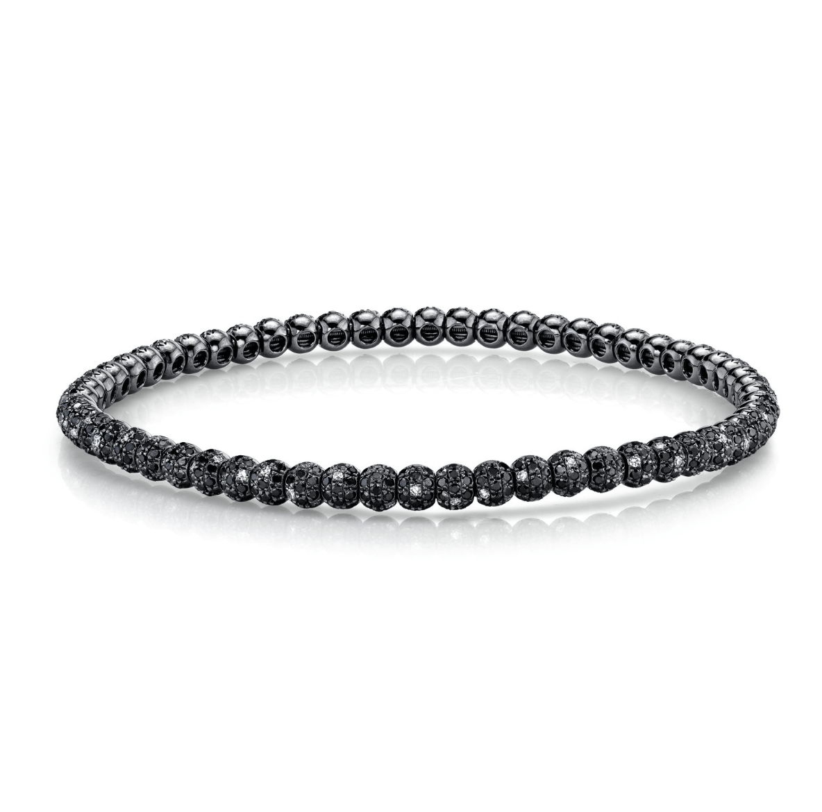 Men's Black & White Diamond Stretch Bracelet