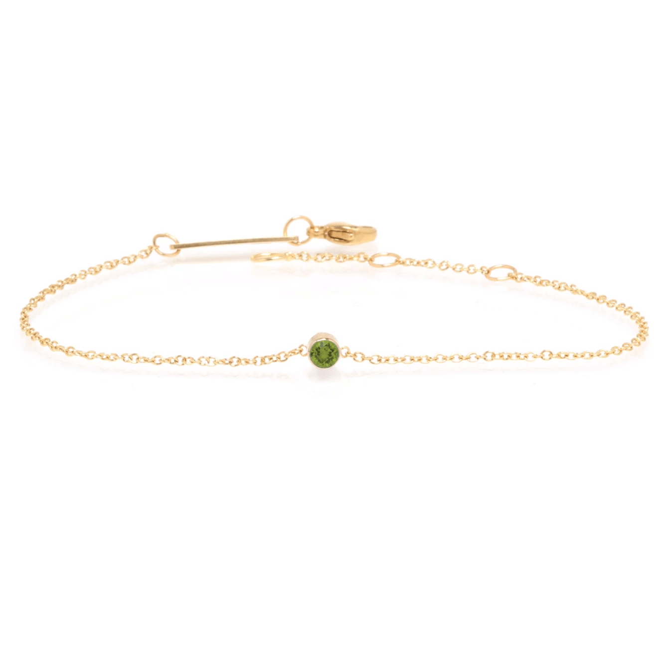 Peridot Bezel Gemstone Bracelet