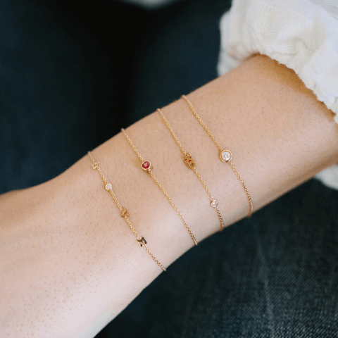 Peridot Bezel Gemstone Bracelet