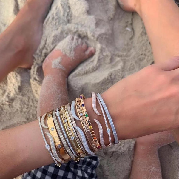 Triple Diamond Heart Bangle