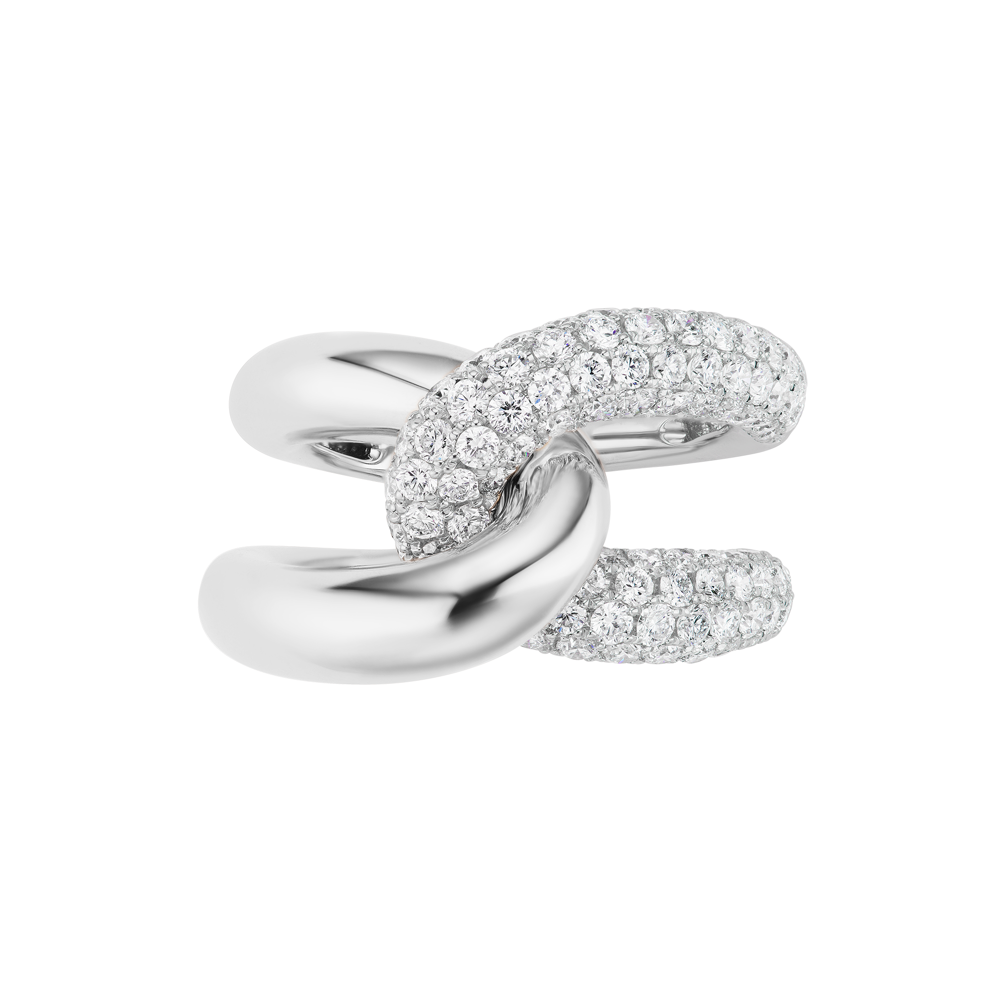 Gold and Diamond Intertwin Ring