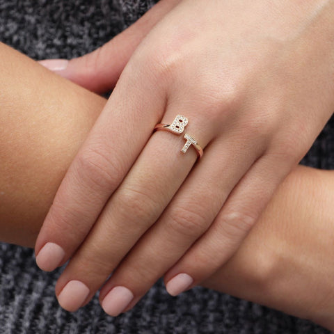 Custom Double Initial Ring