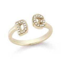 Custom Double Initial Ring