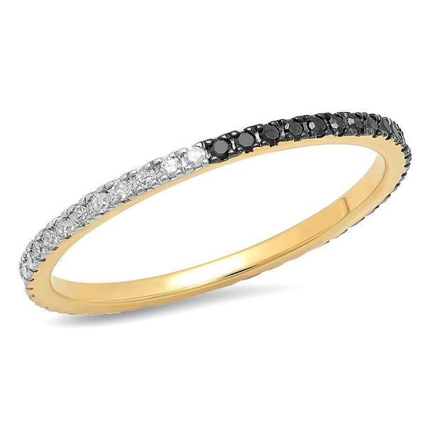 IN STOCK - Black and White Diamond Eternity Band