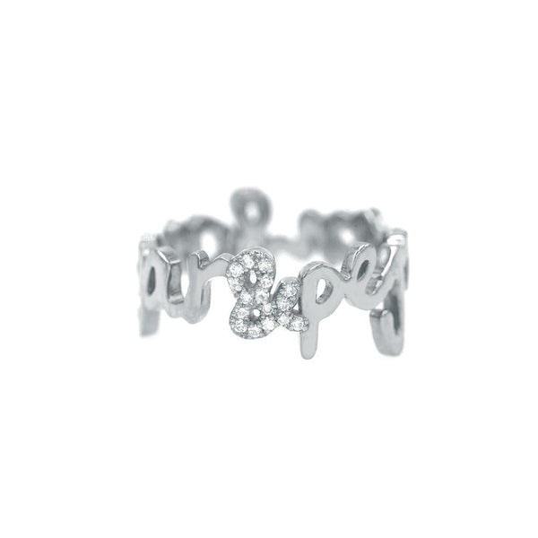 Two Name Ring with Diamond Accent