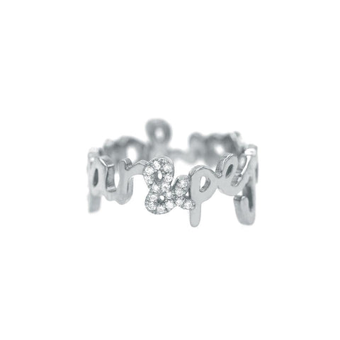 Two Name Ring with Diamond Accent