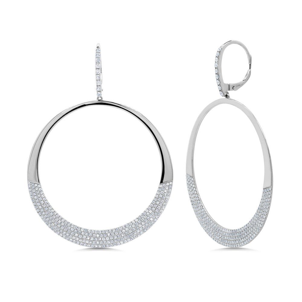Half Pave Circle Earrings
